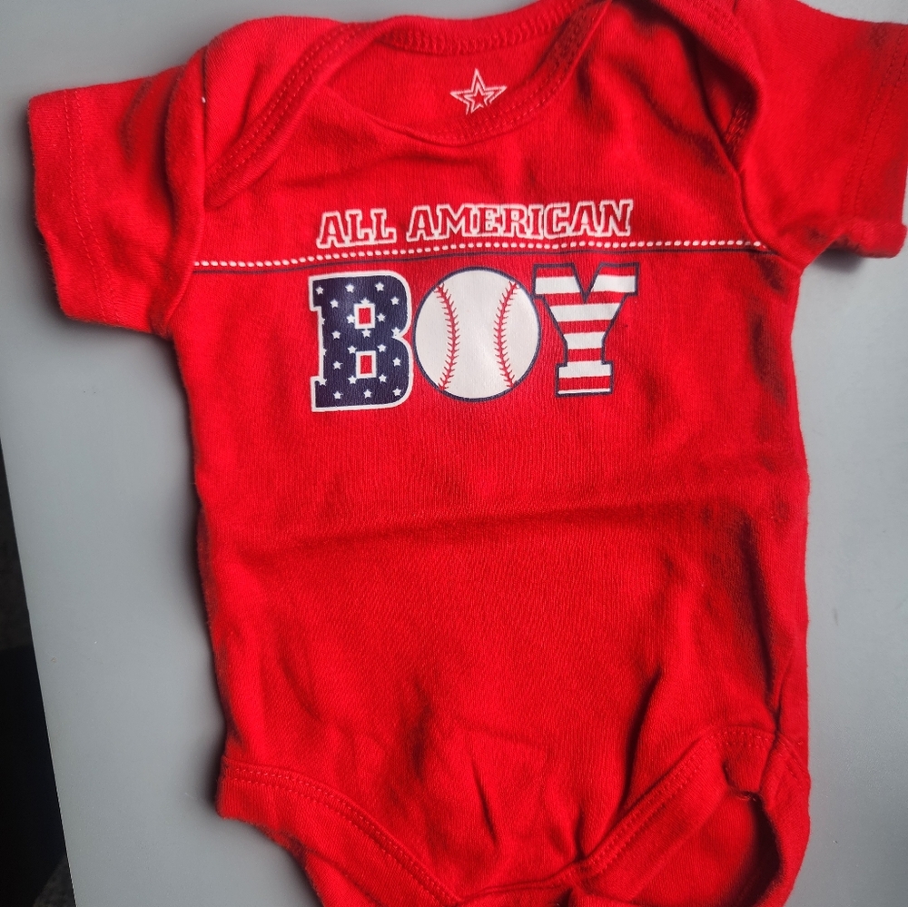 Red All American Baby Onesie
